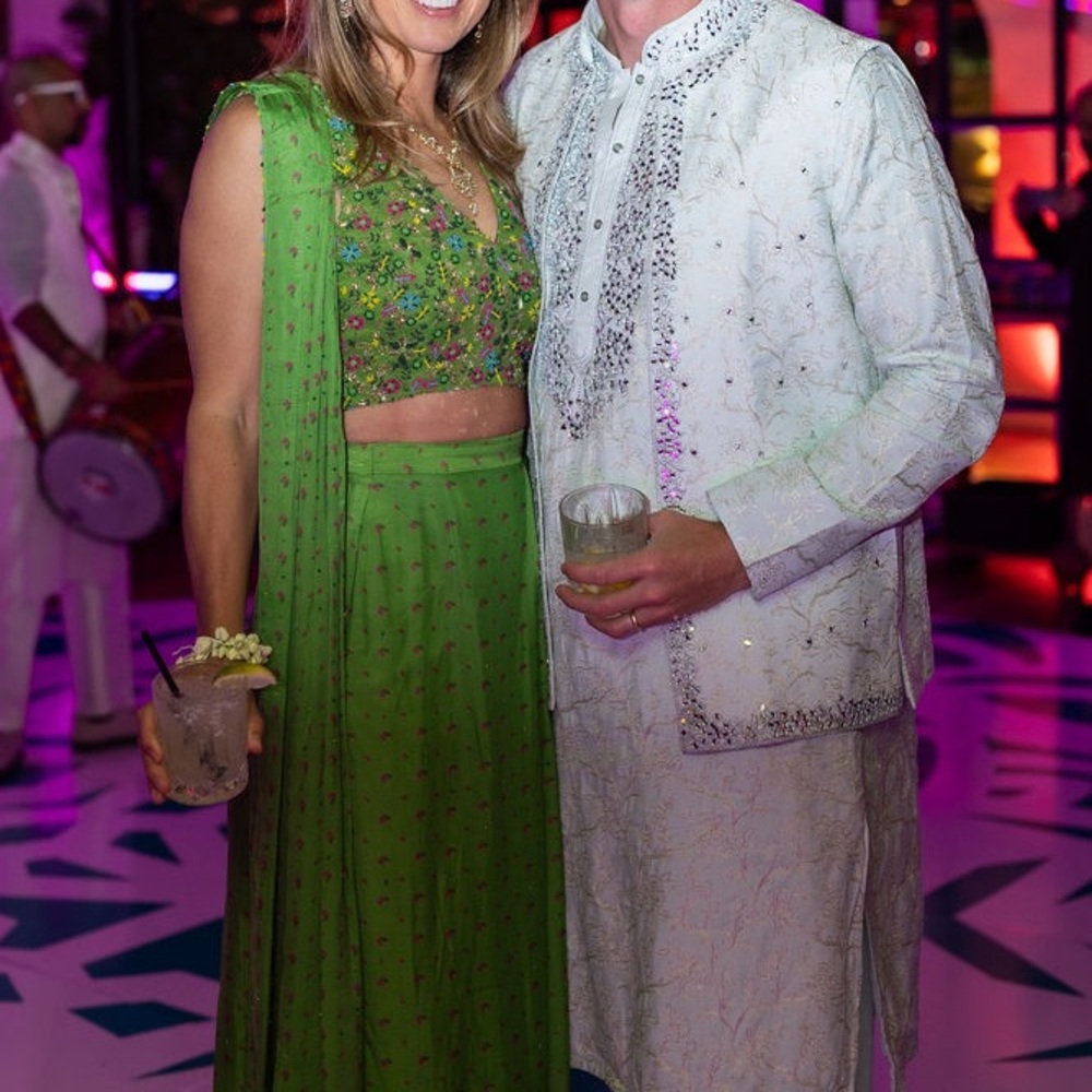 Nordstrom Green Embellished Saree
